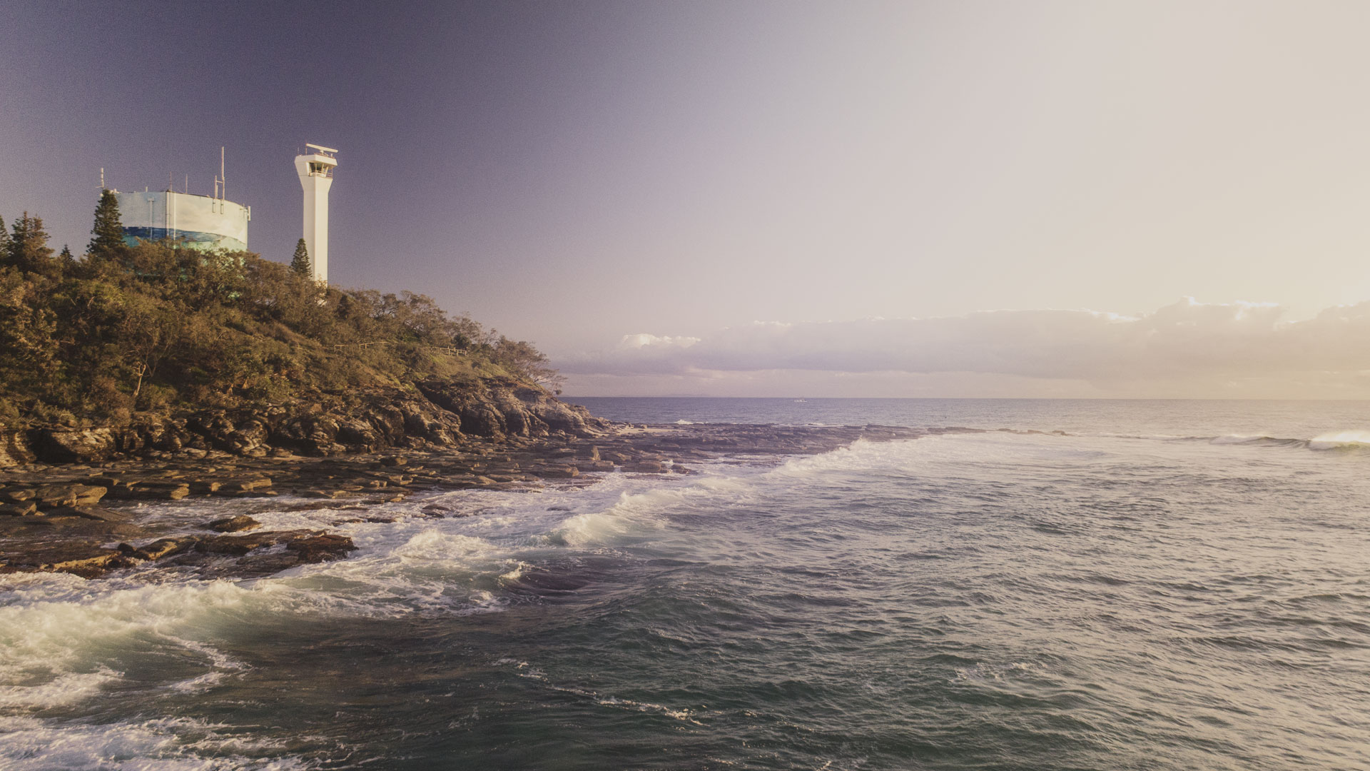 Drone photo of Mooloolaba lighthouse, Sunshine Coast