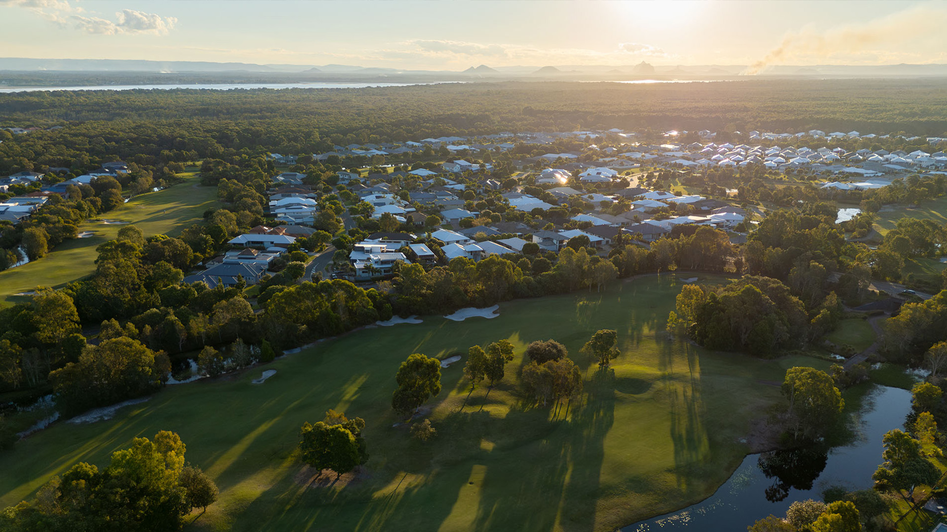 Drone video for golf course on Bribie Island